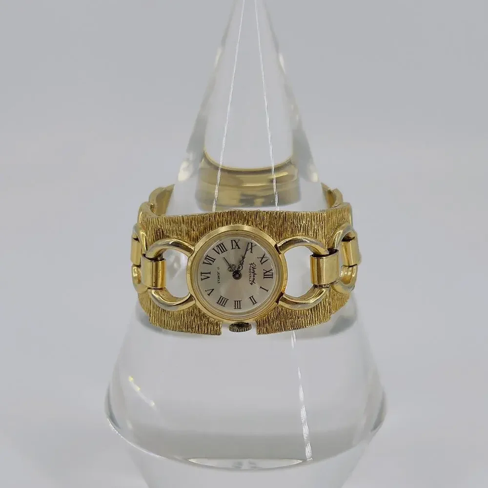 Rhapsody Royale Manual Wind Working Ladies Vintage Watch  Gold Tone